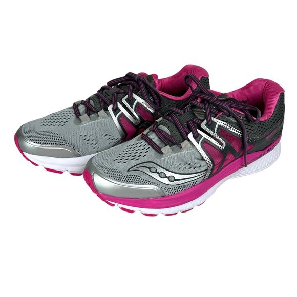 Saucony Hurricane Size 10 ISO 3 S10348-1 Grey Pink Black Women's Running Shoes - Picture 1 of 14